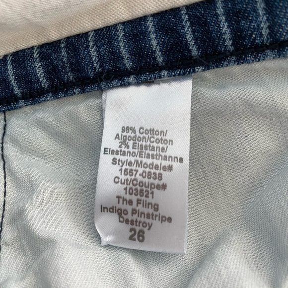 Current Elliot THE FLING INDIGO PINSTRIPE DESTROY - Picture 6 of 10